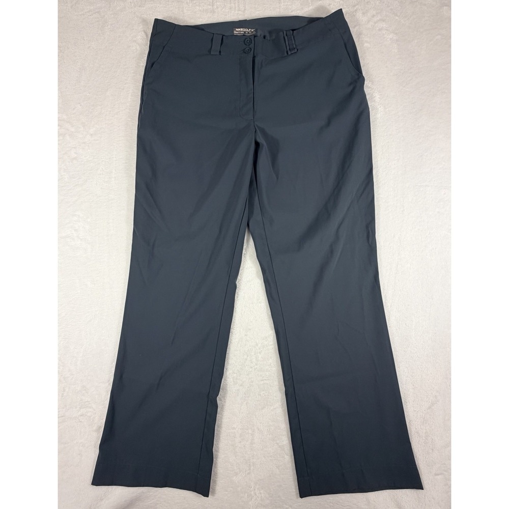 Nike Pants Women's Sz 16 Gray Blue Golf Fit Dry 2 Button Front Athletic
